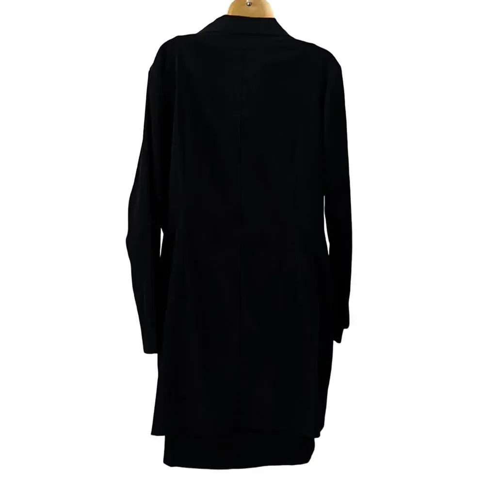 Victoria Moon Vintage Dark Navy Blue 2 Piece Dress and Coat Woman Size 14